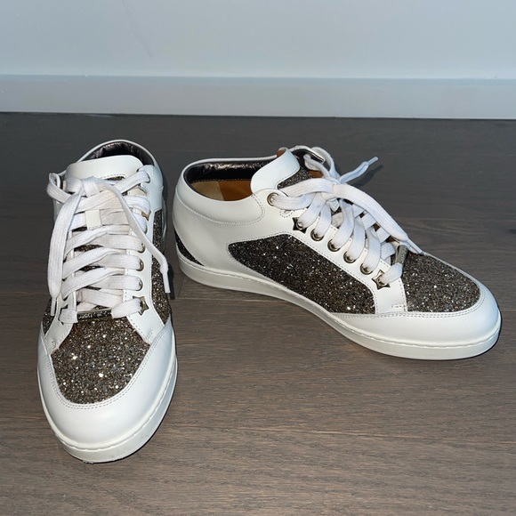 Jimmy Choo Shoes - Jimmy Choo Gold Sequined Sneakers